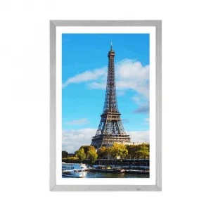 Plagát s paspartou nádherná panoráma Paríža
