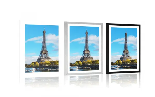 Plagát s paspartou nádherná panoráma Paríža