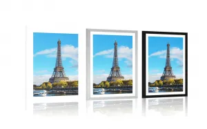 Plagát s paspartou nádherná panoráma Paríža