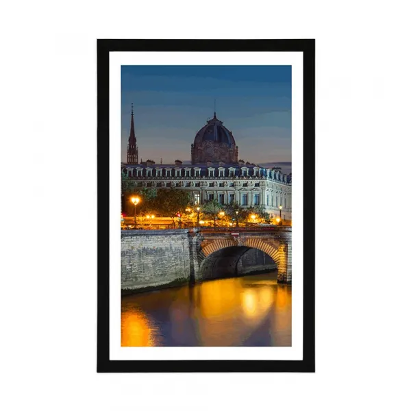 Plagát s paspartou oslňujúca panoráma Paríža