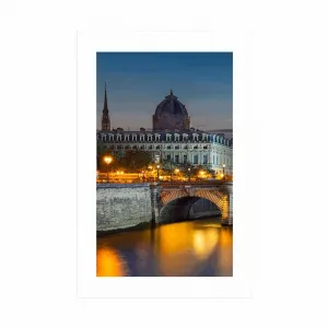 Plagát s paspartou oslňujúca panoráma Paríža