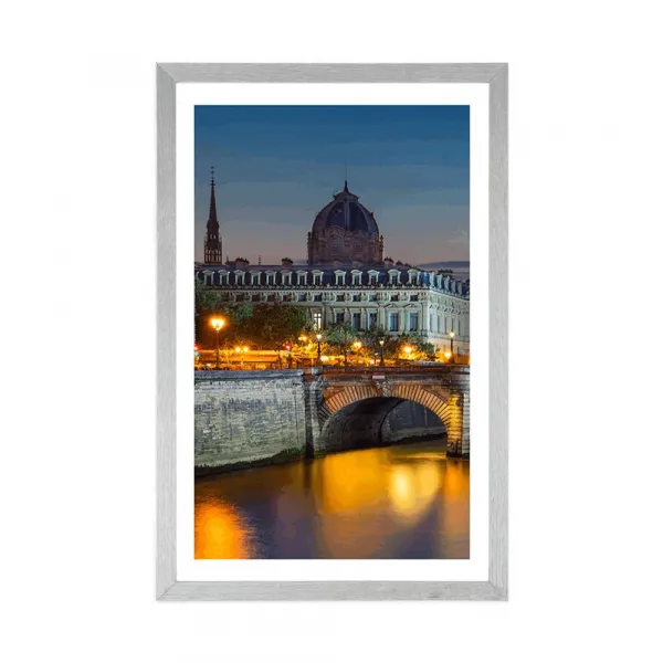 Plagát s paspartou oslňujúca panoráma Paríža