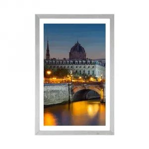 Plagát s paspartou oslňujúca panoráma Paríža