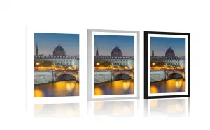 Plagát s paspartou oslňujúca panoráma Paríža