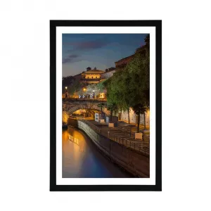 Plagát s paspartou nábrežie Paríža