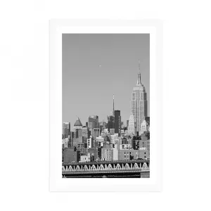 Plagát s paspartou magický New York v čiernobielom prevedení