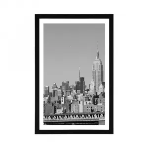 Plagát s paspartou magický New York v čiernobielom prevedení