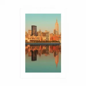 Plagát s paspartou očarujúci New York v odraze vo vode