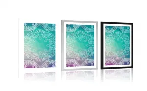 Plagát s paspartou pastelová Mandala