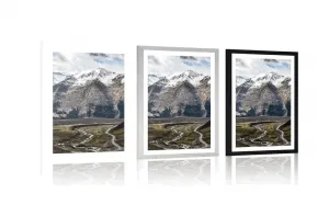 Plagát s paspartou nádherná horská panoráma