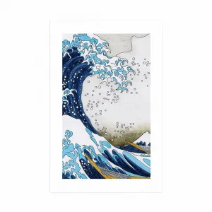 Plagát s paspartou reprodukcia Veľká vlna z Kanagawa - Kacušika Hokusai