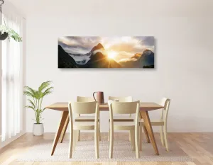 Obraz fascinujúci východ slnka na horách