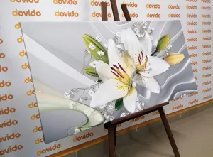 Obraz biela ľalia na zaujímavom pozadí