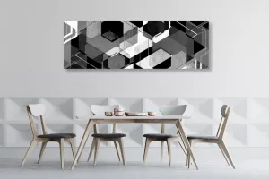 Obraz abstraktná geometria v čiernobielom prevedení