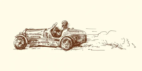 Obraz retro pretekárske auto