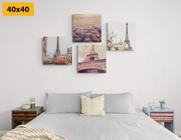 Set obrazov Eiffelova veža v Paríži