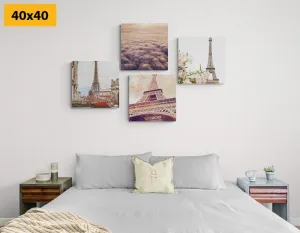 Set obrazov Eiffelova veža v Paríži