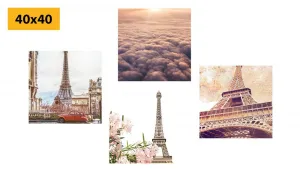 Set obrazov Eiffelova veža v Paríži