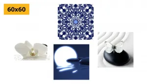 Set obrazov Feng Shui v bielo-modrom prevedení
