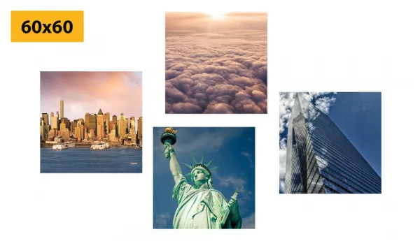 Set obrazov New York v jedinečných farbách