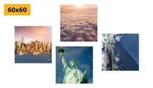 Set obrazov New York v jedinečných farbách
