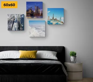 Set obrazov výhľad na mrakodrapy v  meste New York