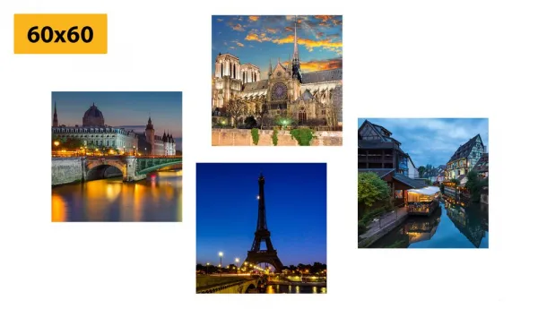 Set obrazov romantický nočný Paríž