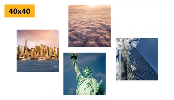 Set obrazov New York v jedinečných farbách