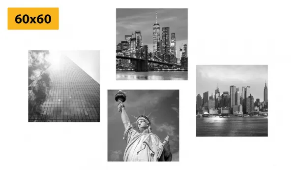 Set obrazov čiernobiely New York