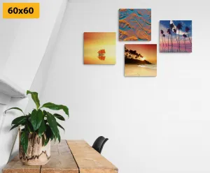 Set obrazov more a pláž v zaujímavých farbách