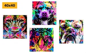 Set obrazov v zaujímavom pop art štýle