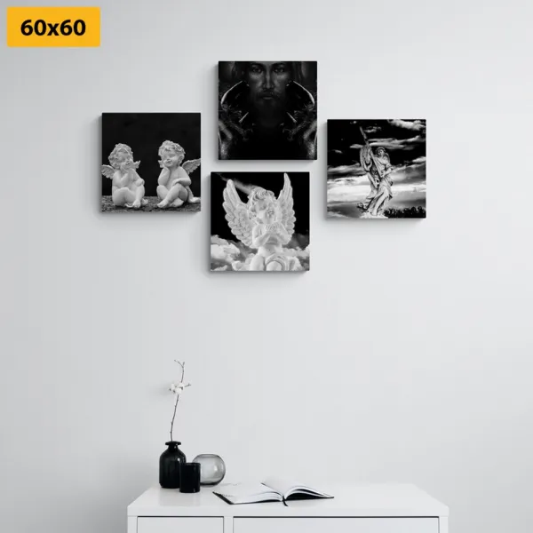 Set obrazov nebeská radosť v čiernobielom prevedení