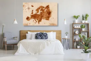 Obraz na korku retro mapa Európy