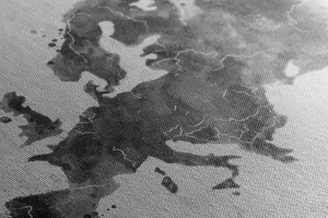 Obraz retro mapa Európy v čiernobielom prevedení