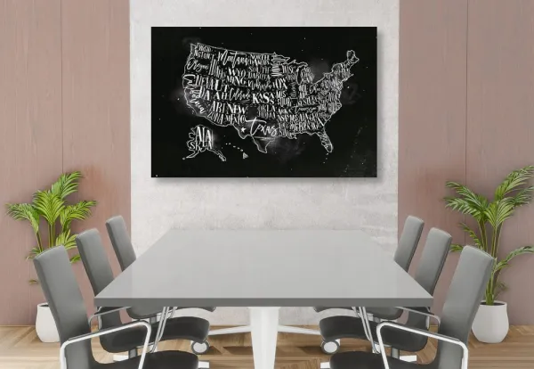 Obraz na korku náučná mapa USA s jednotlivými štátmi