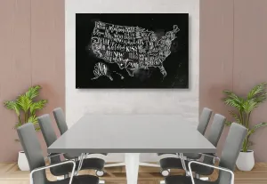 Obraz na korku náučná mapa USA s jednotlivými štátmi