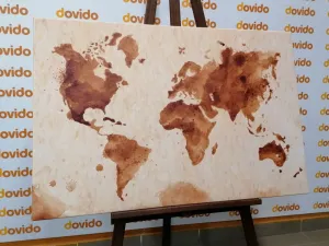 Obraz na korku mapa sveta v retro prevedení