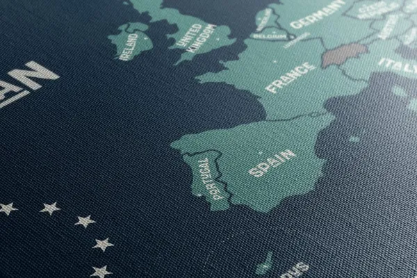Obraz náučná mapa s názvami krajín európskej únie