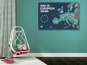 Obraz na korku náučná mapa s názvami krajín európskej únie