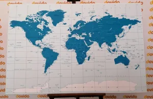 Obraz politická mapa sveta v modrej farbe