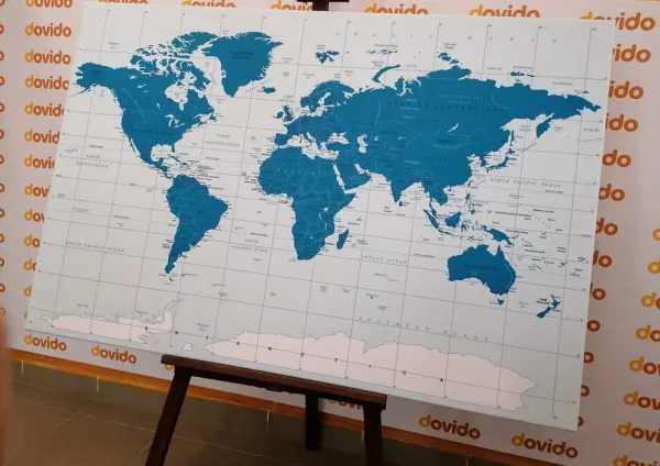 Obraz politická mapa sveta v modrej farbe