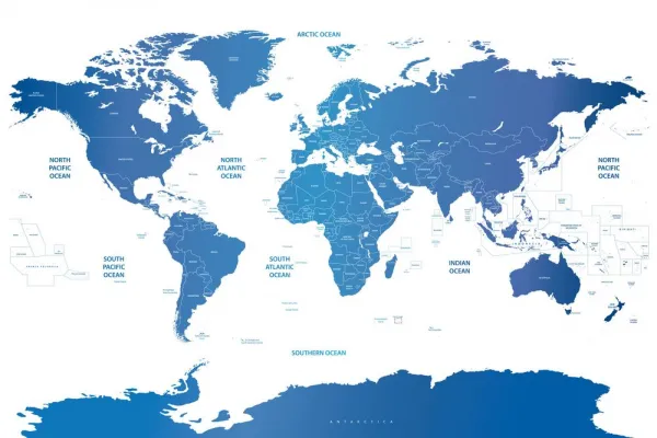 Obraz mapa sveta s jednotlivými štátmi