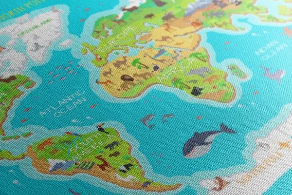 Obraz zemepisná mapa sveta pre deti