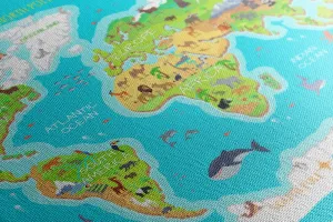 Obraz zemepisná mapa sveta pre deti