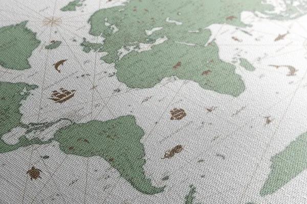 Obraz mapa v zelenom prevedení