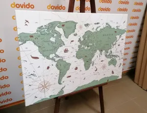 Obraz mapa v zelenom prevedení