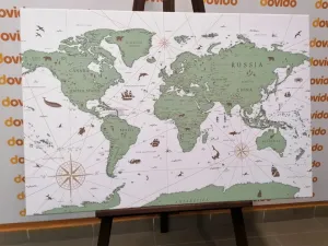 Obraz mapa v zelenom prevedení