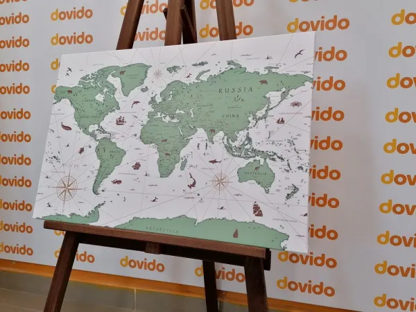 Obraz mapa v zelenom prevedení