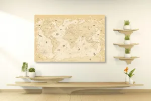 Obraz mapa v béžovom prevedení