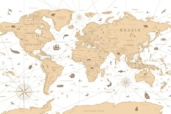 Obraz na korku  béžová mapa